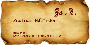 Zsolnai Nándor névjegykártya